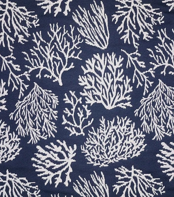 Coral Cove Navy Jacquard Outdoor Fabric