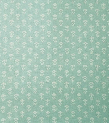 Mint Floral Super Snuggle Flannel Fabric