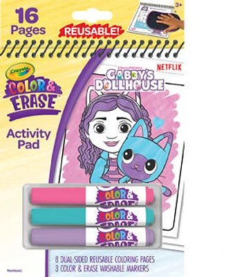 Crayola 16pg Gabby's Dollhouse Color & Erase Coloring Book