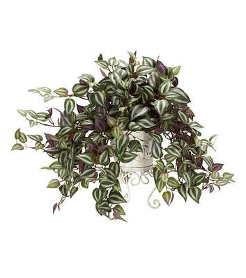 Nearly Natural Wandering Jew with Metal Planter