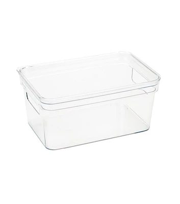 Simplify 10" x 4" Clear Lidded Storage Bin With Handles