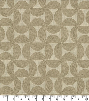 PKL Studio Linen Pinwheels Embroidered Jacquard Fabric