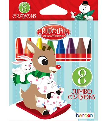 Bendon 8ct Christmas Rudolph Jumbo Crayons