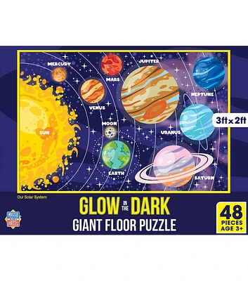 MasterPieces 36" x 24" Glow In The Dark Solar System Floor Puzzle 48pc