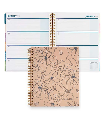 12 Month Horizontal Boho Blooms Dated Planner