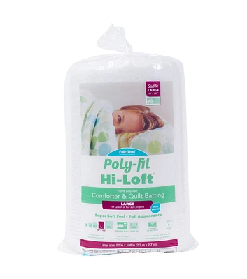 Poly Fil Hi Loft Queen Size 90"x108" 100% Bonded Polyester Batting