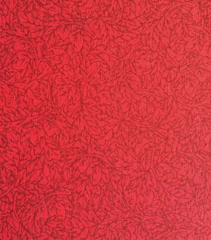 Red Leaf Textured Quilt Cotton Fabric by Keepsake Calico