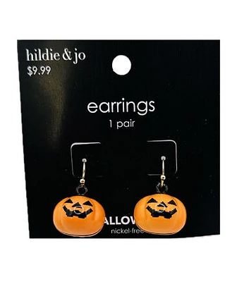 1" Halloween Jack O Lantern Earrings