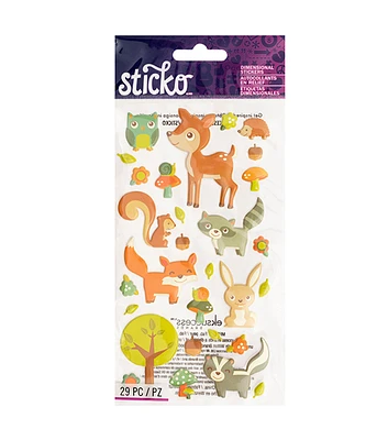 Sticko Dimensional Stickers Woodland Animals