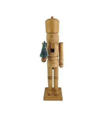 15" Christmas Wood Nutcracker With Tree by Place & Time