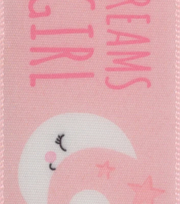 Offray Grosgrain Ribbon 1.5''x9' Pink Sweet Dreams Baby Girl