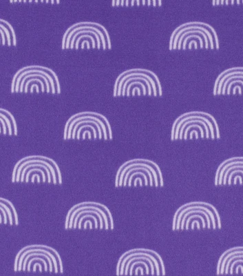 Rainbows on Purple Craft Fleece Fabric by Happy Value