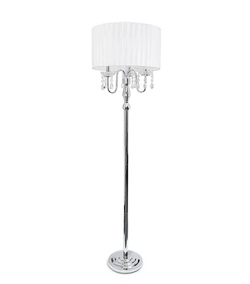 All The Rages Sheer Shade Floor Lamp with Hanging Crystals