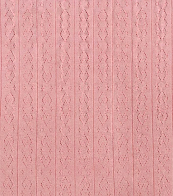 Pink Hearts Pointelle Knit Fabric by POP!