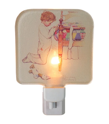 Northlight 6" Norman Rockwell A Christmas Prayer Glass Night Light