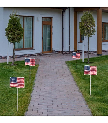 Northlight 28" Patriotic American Flag Pathway Markers 4ct