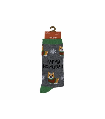 1 Pair Christmas Happy Howlidays Crew Sock by Happy