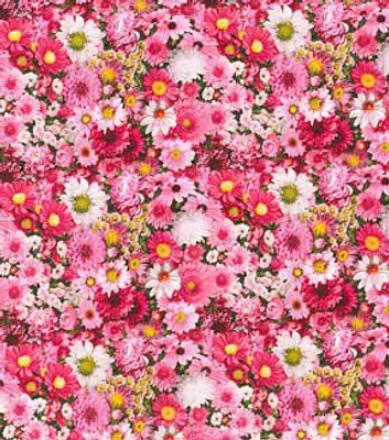 Fabric Traditions Pink & Red Garden Party Floral Premium Cotton Fabric