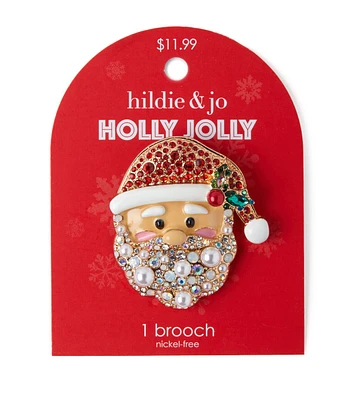 2" Christmas Santa Brooch by hildie & jo