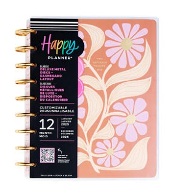 Happy Planner 12 Month 2025 Deluxe Desert Rose Classic Dashboard Planner