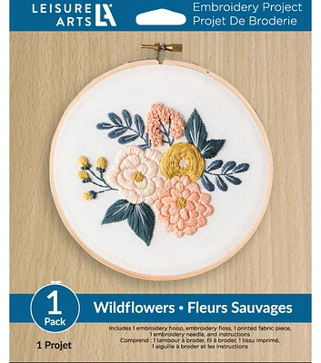 Leisure Arts 6" Wildflowers Embroidery Kit