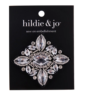 Quadrangle Rhinestone Sew On Embellishment by hildie & jo