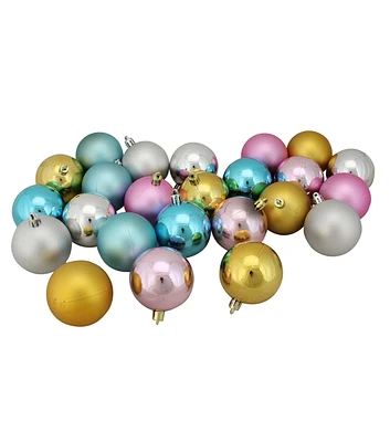 Northlight 60mm Pastel Shatterproof Christmas Ball Ornaments 24ct