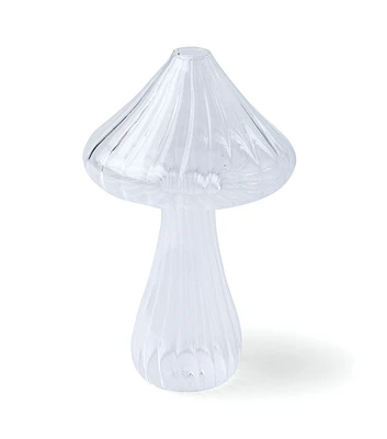 6" Clear Glass Mushroom Vase by Place & Time