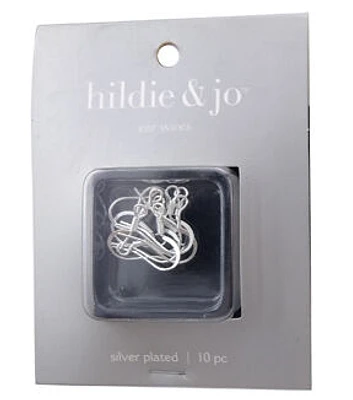 17mm Sterling Silver Plated French Hook Ear Wires 10pk by hildie & jo