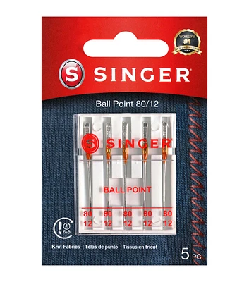 SINGER / Ball Point Sewing Machine Needles 5pk