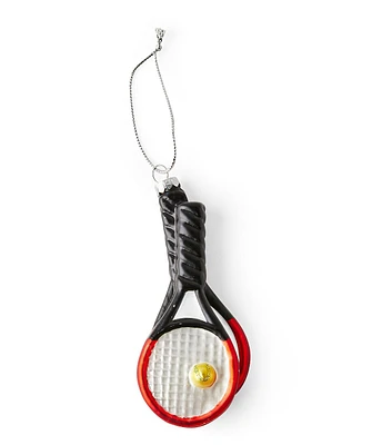 5.5" Christmas Tennis Racket Glass Ornament by Place & Time