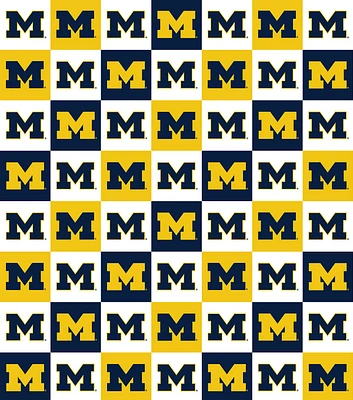 University of Michigan Wolverines Cotton Fabric Collegiate Checks