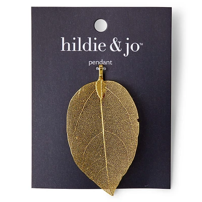 Gold Metal Leaf Pendant by hildie & jo