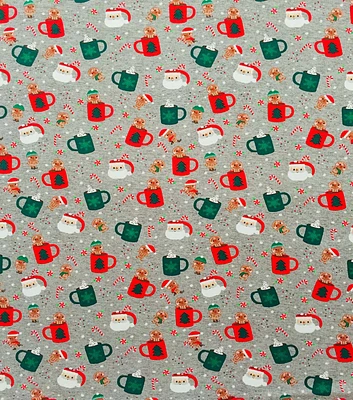 Holiday Treat on Heather Gray Interlock Knit Fabric by POP!