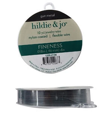 30' Gun Metal Gray Nylon Coated Flexible Jewelry Wire by hildie & jo