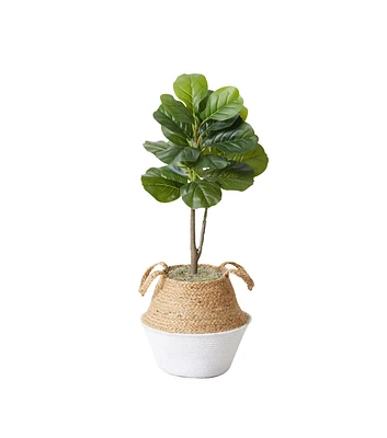 Nearly Natural 3' Artificial Fiddle Leaf Tree With Jute Basket DIY Kit