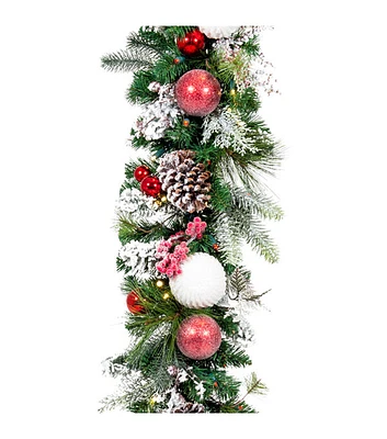 Village Lighting 9ft Pre-Lit Frosted Wonderland LED Garland