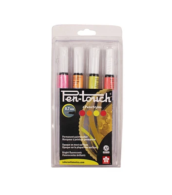 Sakura Pentouch Fluorescent Marker Set, 4-Marker Set