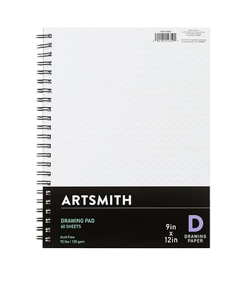 9" x 12" White 60 Sheet Drawing Pad by Artsmith