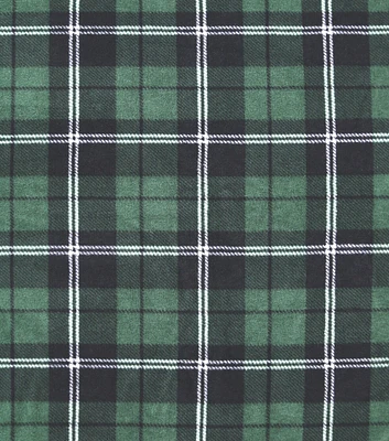 Green Tartan Plaid Anti Pill Fleece Fabric