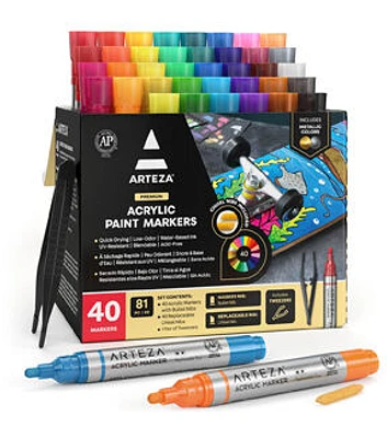 Arteza Premium Acrylic Markers 40pk