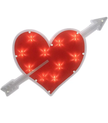 Northlight 18" Valentine's Day Red Pre Lit Red Heart With Arrow