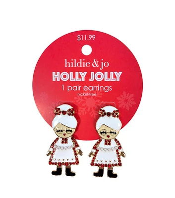 2" Christmas Mrs Santa Claus Earrings by hildie & jo