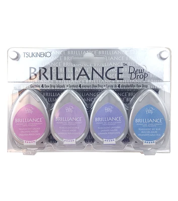 Tsukineko 4 pk Brilliance Dew Drop Ink Pads Jewel Tones