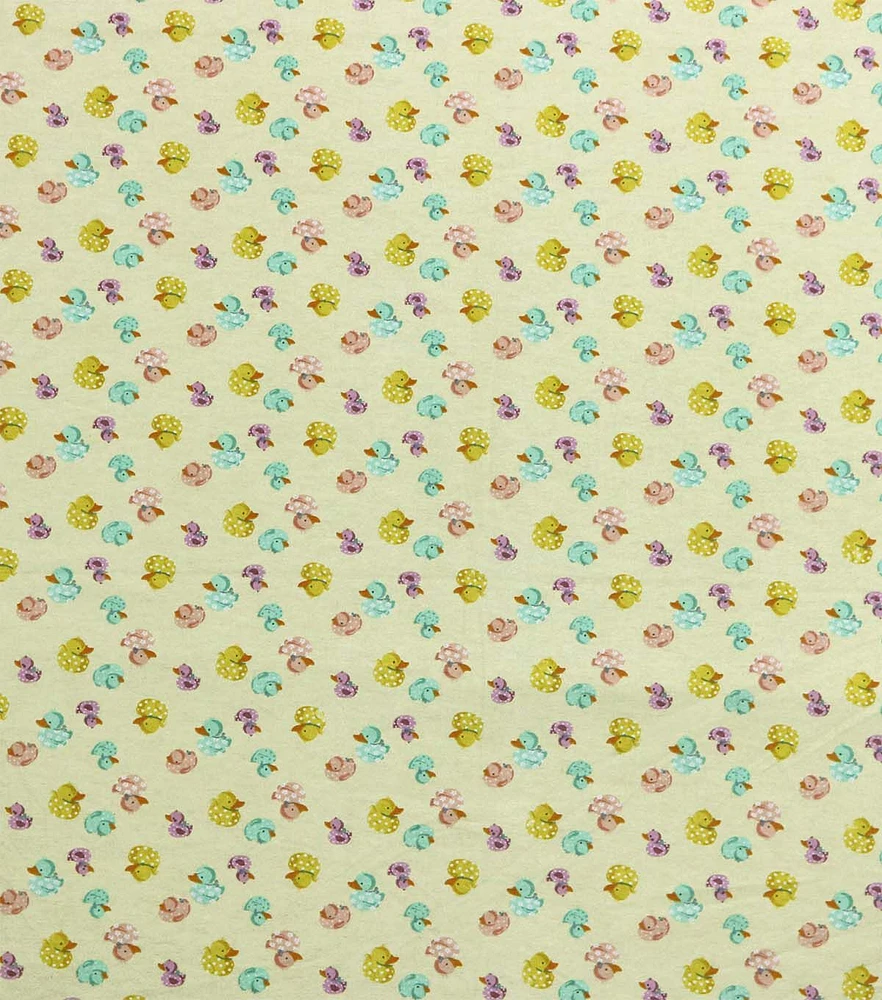 Rubber Ducks on Yellow Super Snuggle Flannel Fabric