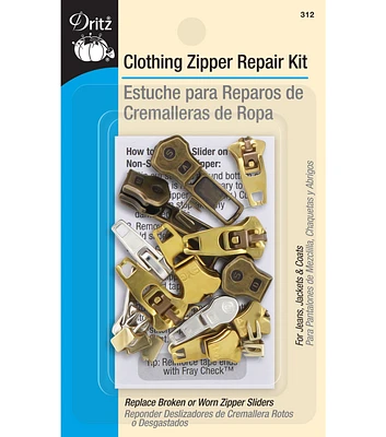 Dritz Clothing Zipper Repair Kit, Assorted, 22 pc