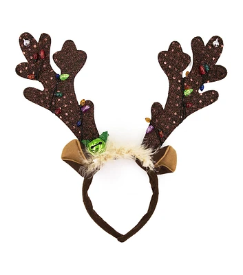 12" Christmas Reindeer Antlers Light Up Headband by Happy Value