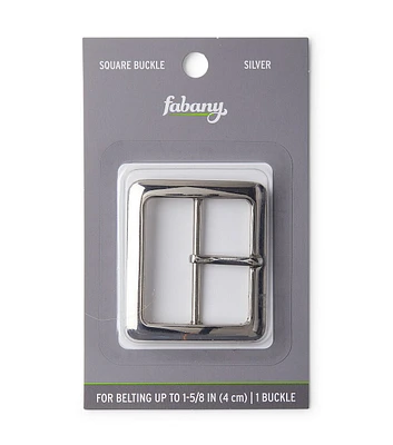 1.5" Silver Square Fashion Buckle by Fabany