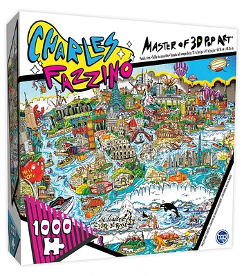 TCG Toys 27" x 19" Charles Fazzino Wonder World Puzzle 1000pc