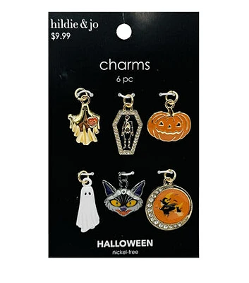 6ct Halloween Ghost Coffin Cat Charms